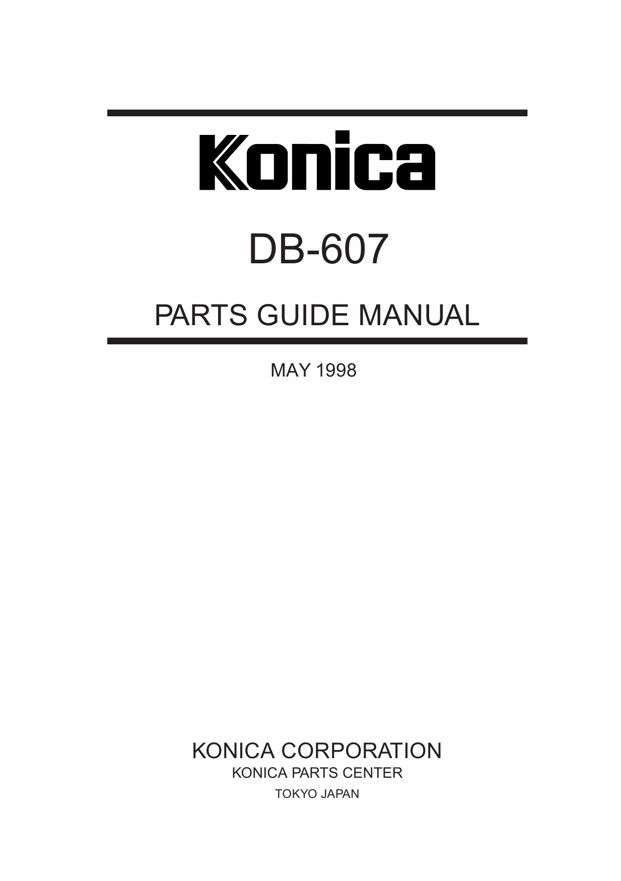 Konica-Minolta Options DB-607 Parts Manual-1
